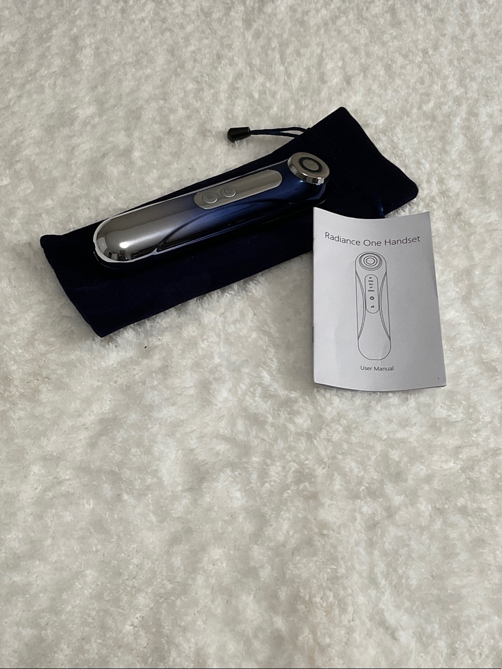 Radiance One Handset Facial Device in Navy and Silver
